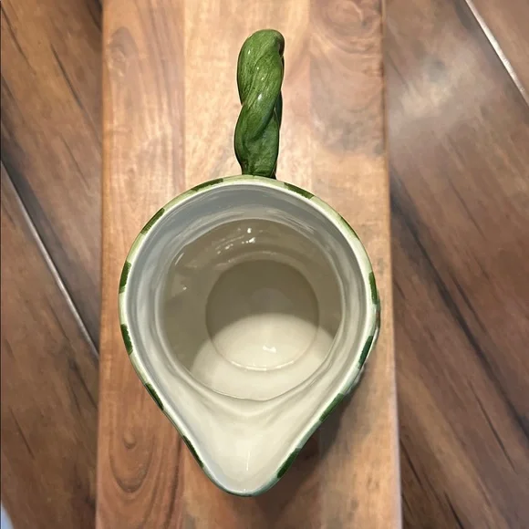 Floral Ceramic Pitcher with Green Handle, NWOTB - Picture 5 of 7